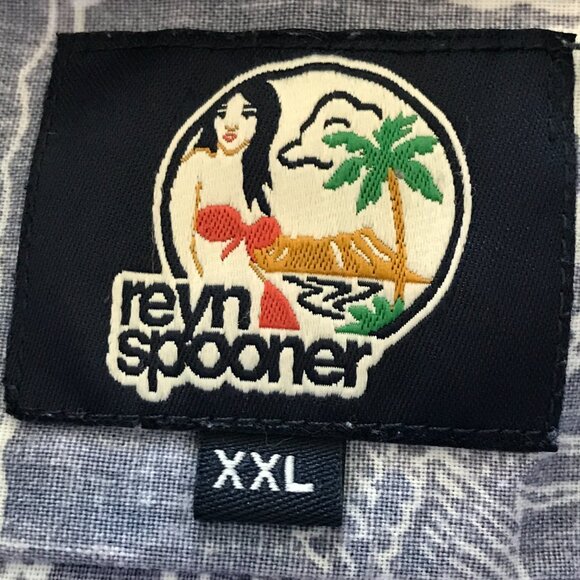 Reyn Spooner Classic Fit Hawaiian Shirt Men XXL Blue Hawaiian Flag Button Down - Picture 3 of 14